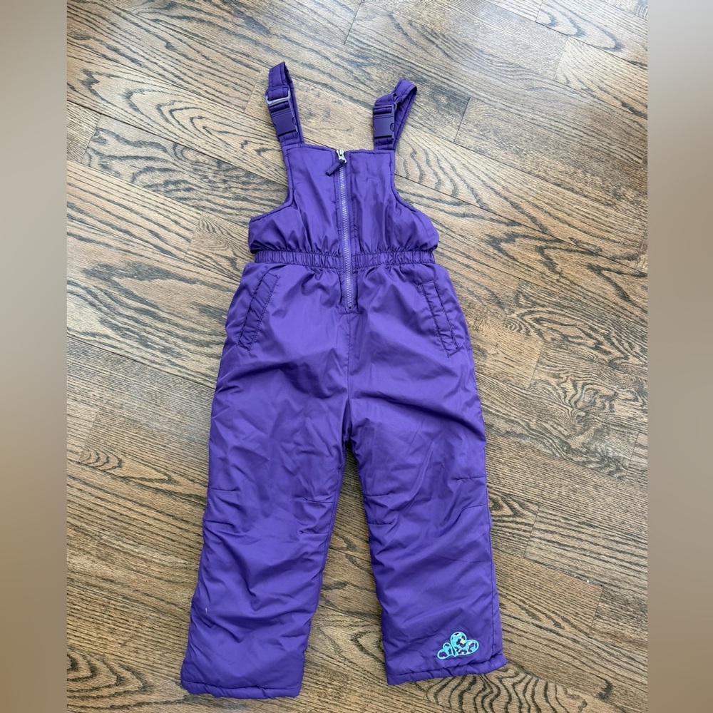 Girl’s Pink Platinum Purple Snow Bibs 5/6